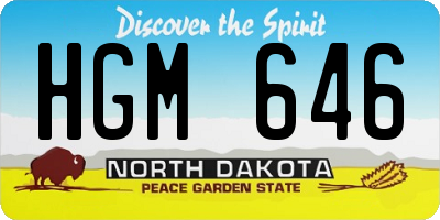 ND license plate HGM646