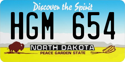 ND license plate HGM654