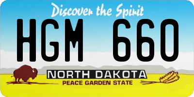 ND license plate HGM660
