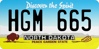 ND license plate HGM665