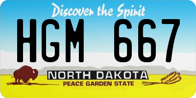 ND license plate HGM667