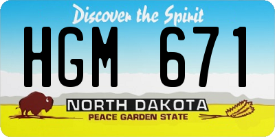 ND license plate HGM671