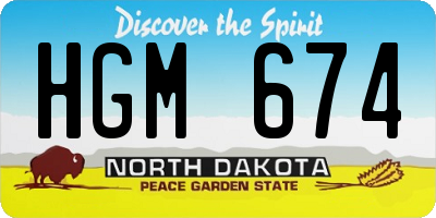 ND license plate HGM674