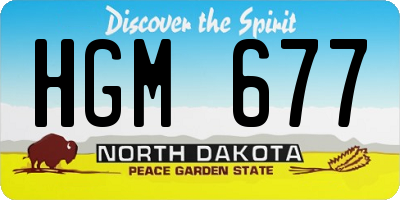 ND license plate HGM677