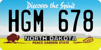 ND license plate HGM678