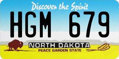 ND license plate HGM679