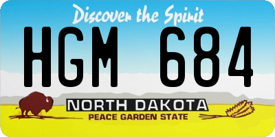 ND license plate HGM684