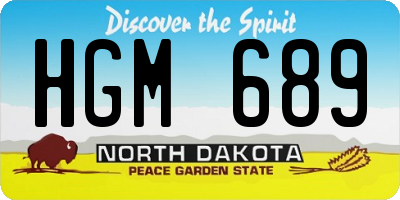 ND license plate HGM689
