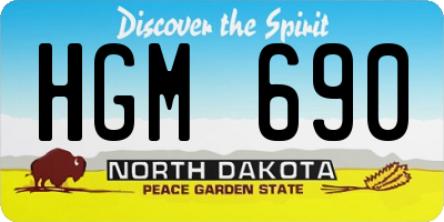 ND license plate HGM690