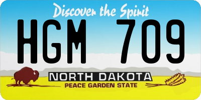 ND license plate HGM709