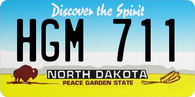 ND license plate HGM711