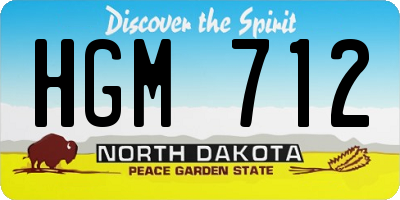 ND license plate HGM712