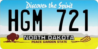 ND license plate HGM721