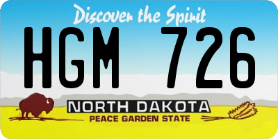 ND license plate HGM726