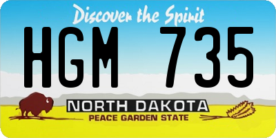 ND license plate HGM735
