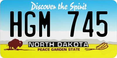 ND license plate HGM745