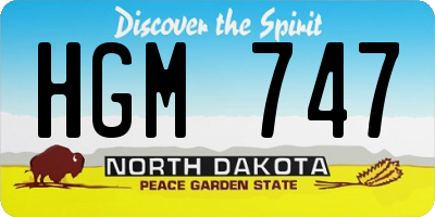 ND license plate HGM747