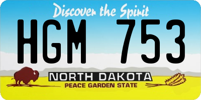 ND license plate HGM753