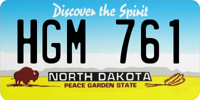 ND license plate HGM761