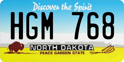 ND license plate HGM768