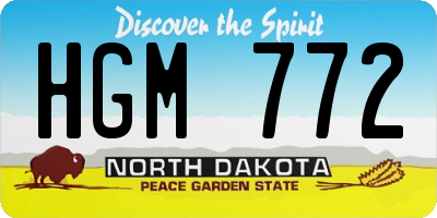 ND license plate HGM772