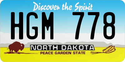 ND license plate HGM778