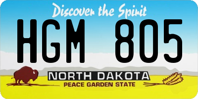 ND license plate HGM805