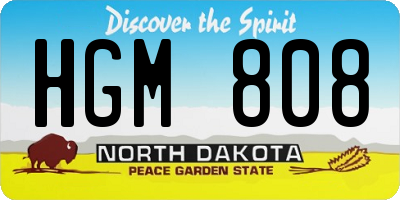 ND license plate HGM808