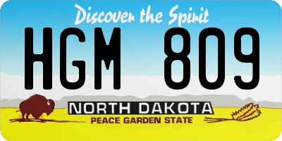 ND license plate HGM809