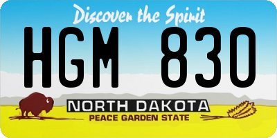 ND license plate HGM830