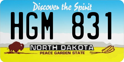 ND license plate HGM831