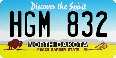 ND license plate HGM832