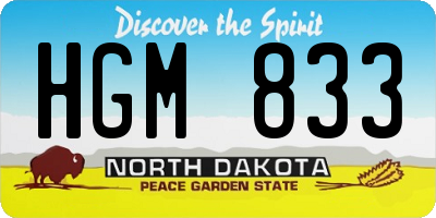 ND license plate HGM833