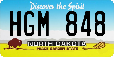 ND license plate HGM848
