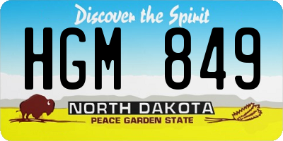 ND license plate HGM849