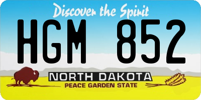 ND license plate HGM852