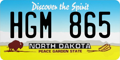 ND license plate HGM865