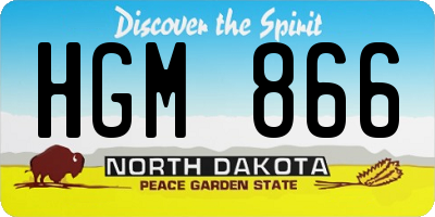 ND license plate HGM866