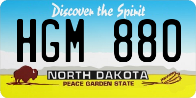 ND license plate HGM880