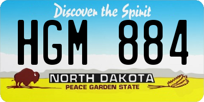 ND license plate HGM884