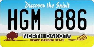 ND license plate HGM886