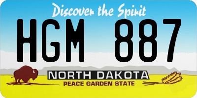 ND license plate HGM887