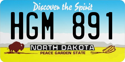 ND license plate HGM891