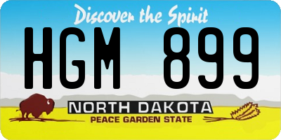 ND license plate HGM899