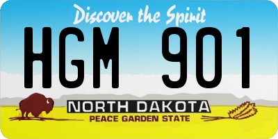 ND license plate HGM901