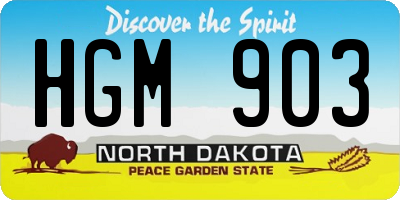 ND license plate HGM903