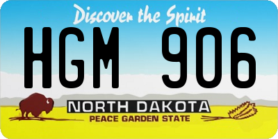 ND license plate HGM906