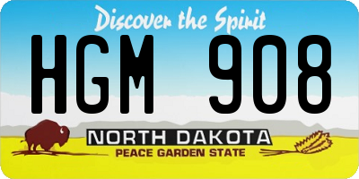 ND license plate HGM908