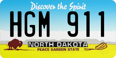 ND license plate HGM911