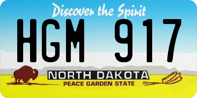 ND license plate HGM917